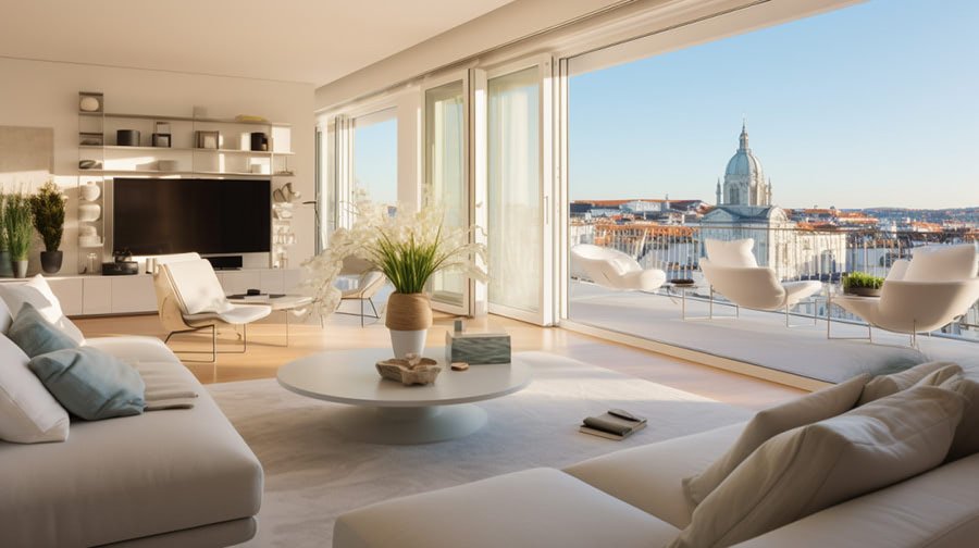 Luxurious apartment in Lisbon, an example of prime property contributing to Portugal real estate growth
