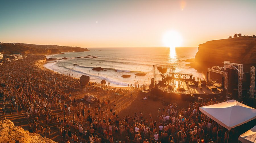 Highlights of Portugal's Vibrant Nightlife and Entertainment Scene 3 An ocean-side music festival in Portugal, an important outdoor entertainment event