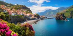 How ideal is the Portugal Travel Location for exploring Europe? 16 Panoramic view of Portugal and the Atlantic Ocean, epitomizing the beauty of Portugal Travel Locations