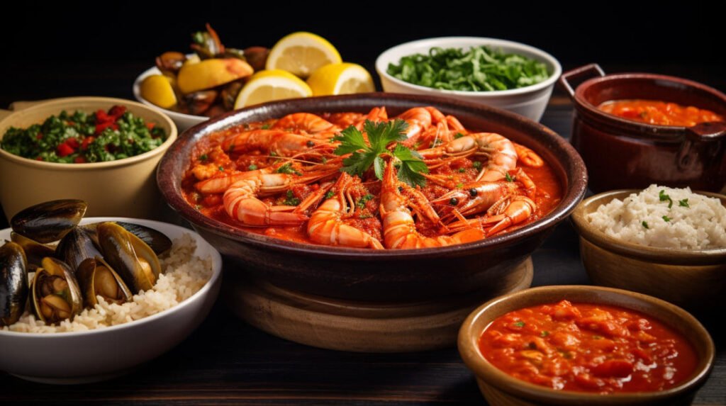 What makes Portuguese cuisine unique? 3 A table set with various traditional Portuguese dishes, showcasing the diversity of Portuguese cuisine