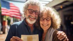 Golden Visa Permits: USA Dominates Portugal's 2023 Listings 2 American recipients of the golden visa permits in Portugal celebrating.