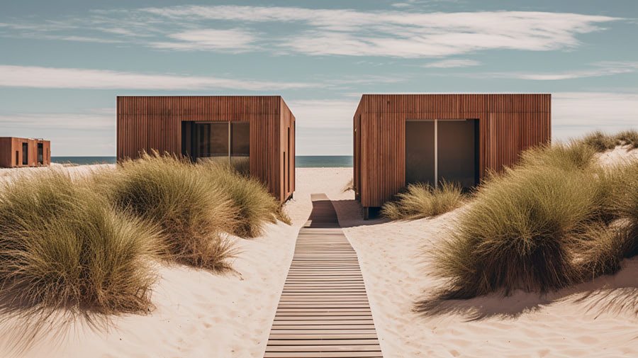 Beach entrance through dunes in Comporta