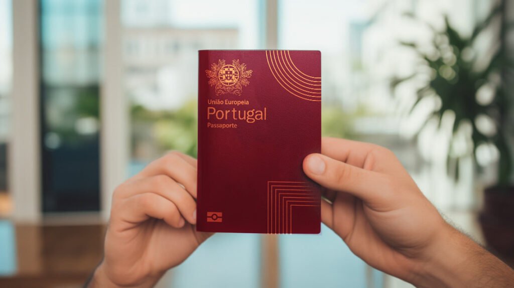 Hand holding a Portuguese passport symbolizing the Golden Visa's closing window.