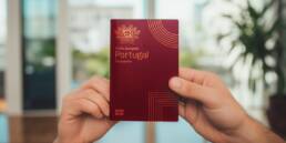 Golden Visa Closing Soon: Portugal's Last Call for Investors 4 Hand holding a Portuguese passport symbolizing the Golden Visa's closing window.