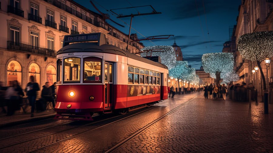 End of NHR Tax in 2024: Portugal’s Significant Tax Change 3 Lisbon tram moving through historic streets amidst NHR tax policy shifts
